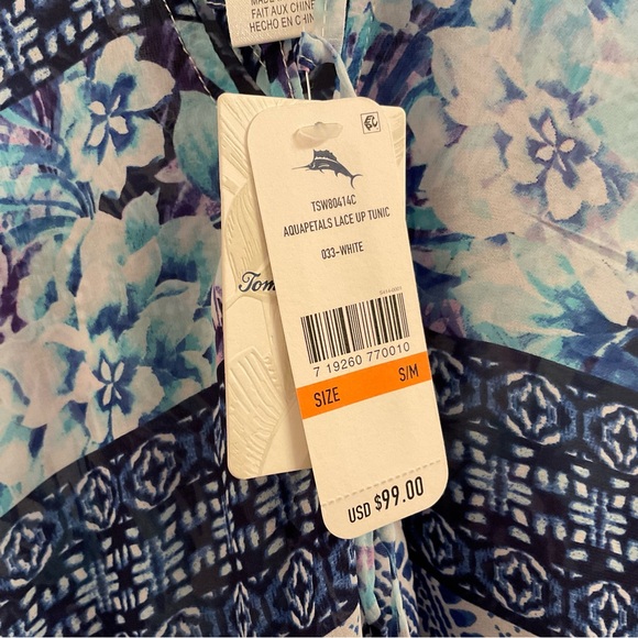 Tommy Bahama Aquapetals Lace Up Tunic - NWT - Size S/M - Picture 11 of 13